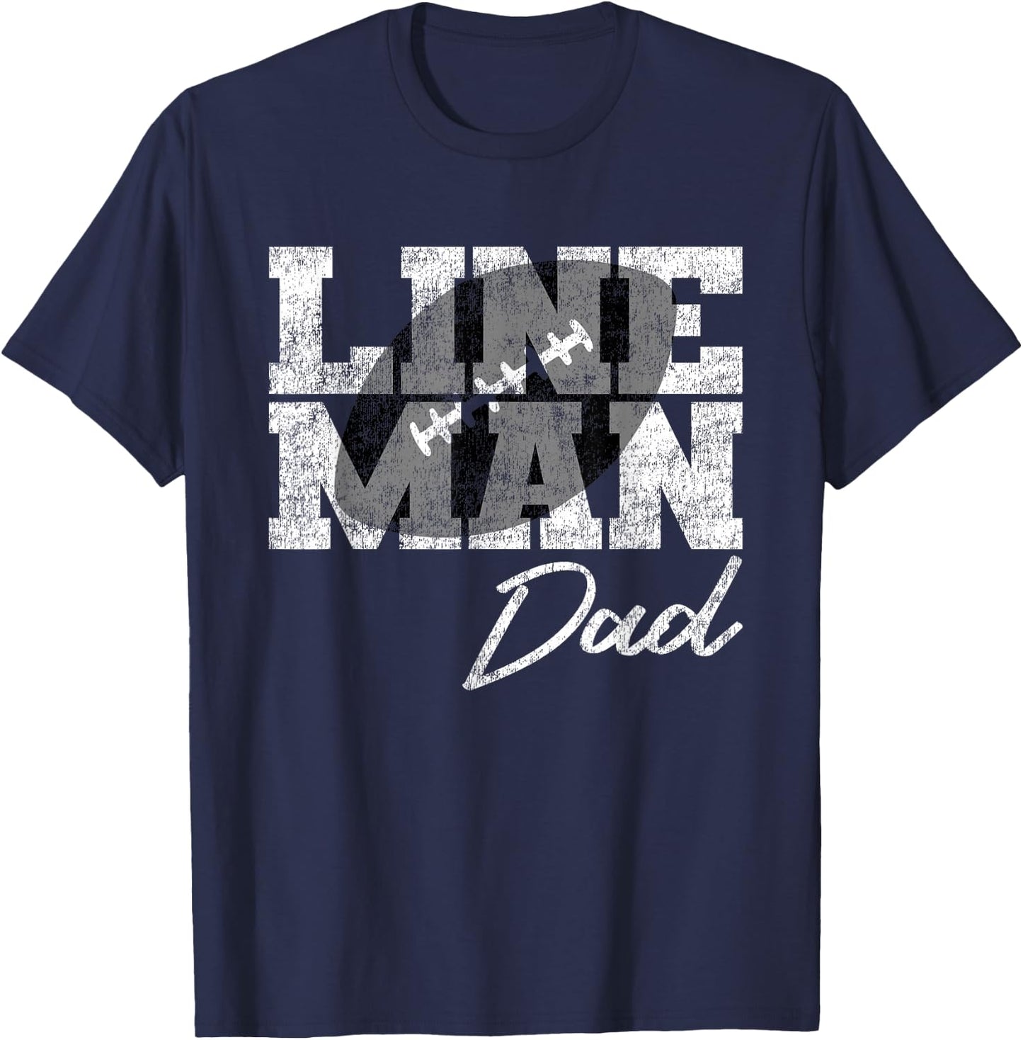 Lineman Dad - Football Player Matching Family T-Shirt - T-Shirt | Navy