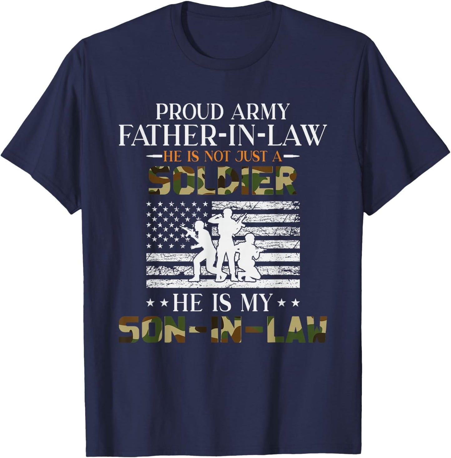 Proud Army Father in Law - Son in Law T-Shirt - T-Shirt | Navy