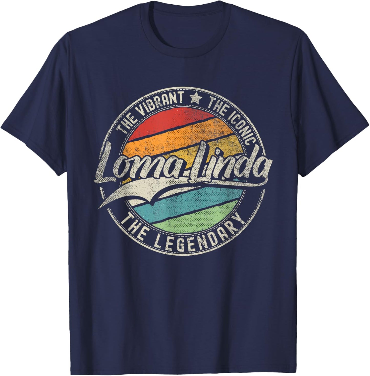 Loma Linda CA | California | Vintage Distressed T-Shirt - T-Shirt | Navy