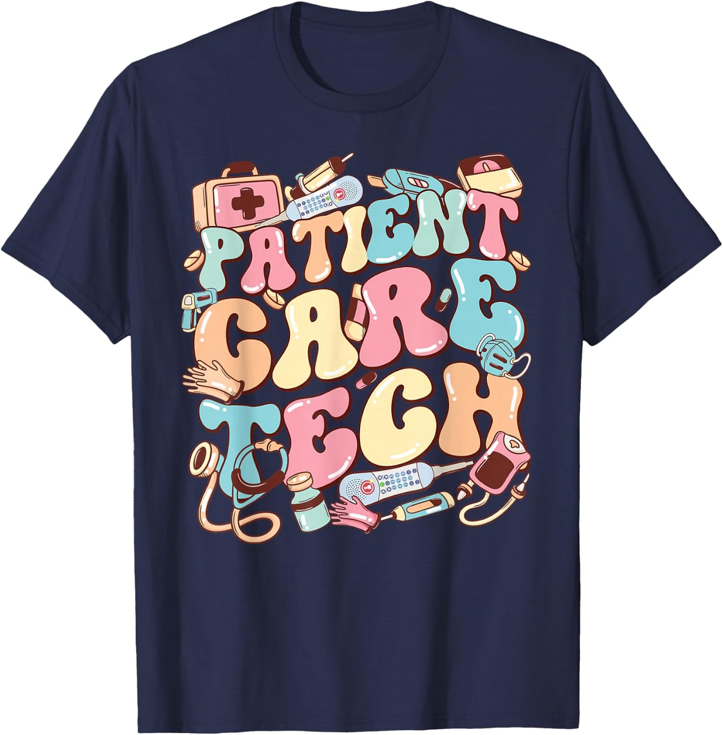 Patient Care Tech. PCT Nurse Nurse Appreciation T-Shirt - T-Shirt | Navy