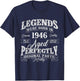 Legends Were Born In 1946 Year Of Birth Birthday T-Shirt - T-Shirt | Navy
