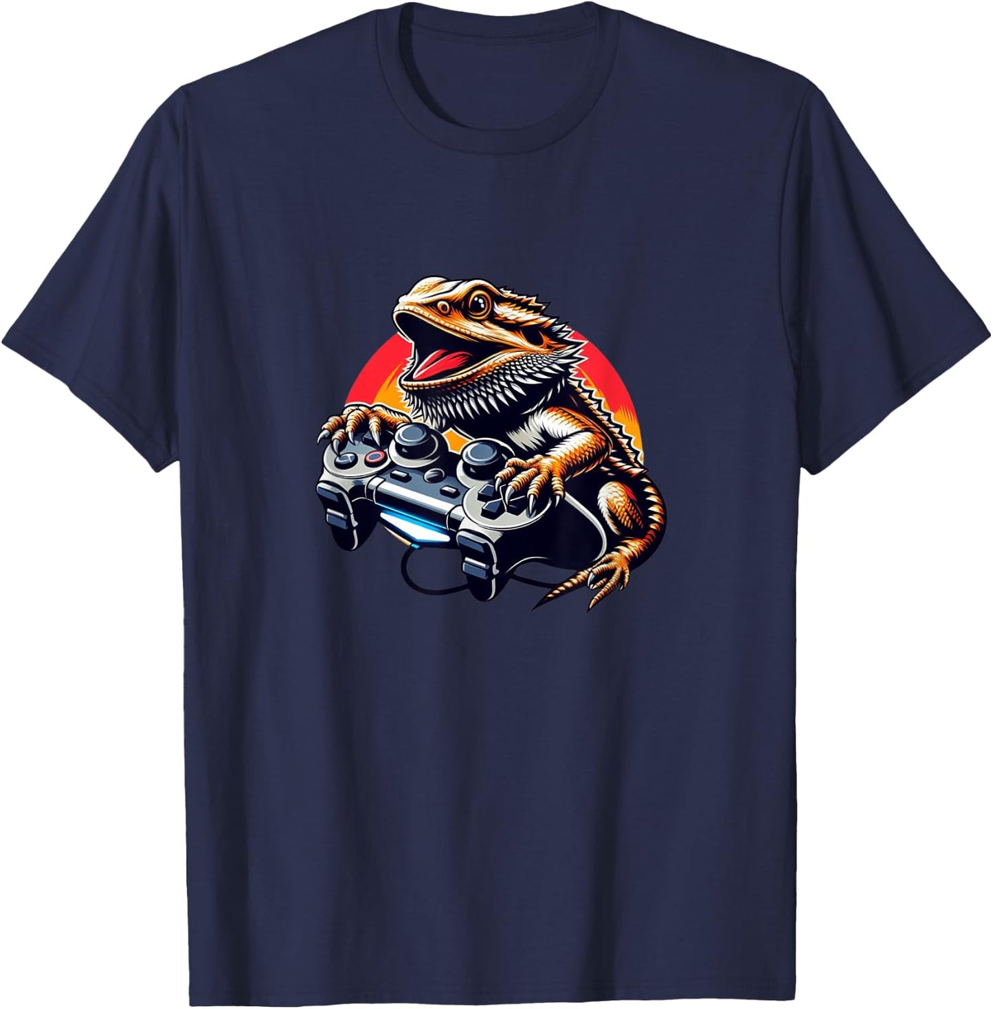 Gamer Bearded Dragon Shirt Pogona Gaming Bearded Dragons T-Shirt - T-Shirt | Navy