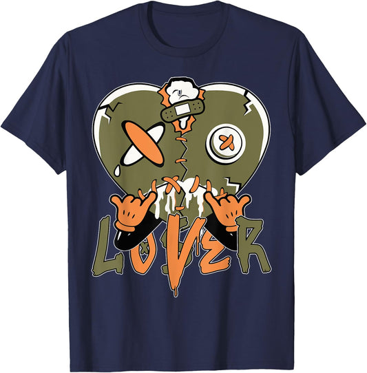 Loser Lover Drip Heart Olive Green 5s Matching Women T-Shirt - T-Shirt | Navy