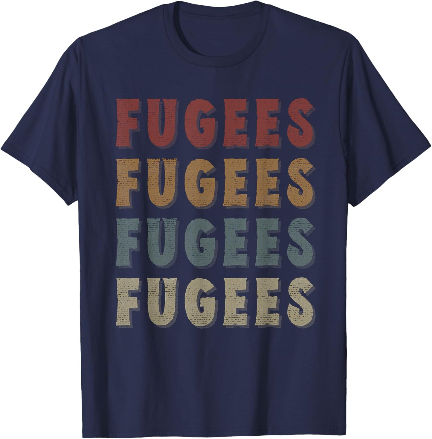 Vintage Cool Fugees Name Funny Love Heart Fugees T-Shirt - T-Shirt | Navy