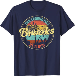 Brooks Legend Has Retired Personalized Retirement T-Shirt - T-Shirt | Navy