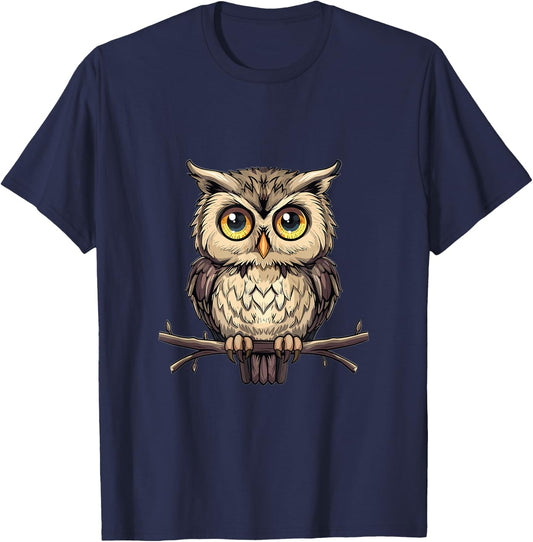 Owl Lover Graphic T-Shirt - T-Shirt | Navy
