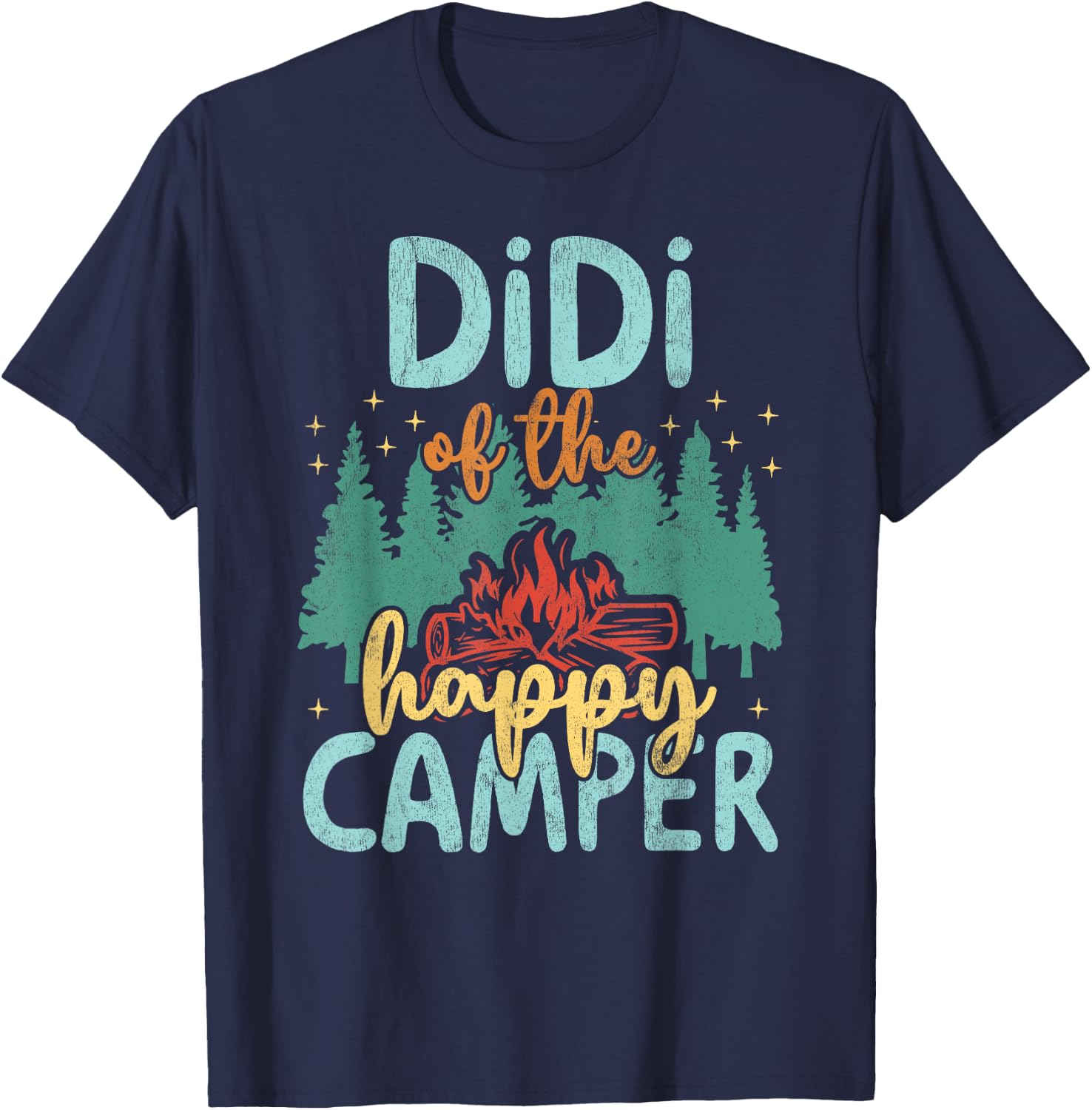 Didi of Happy Camper 1st Birthday Party Retro Didi T-Shirt - T-Shirt | Navy