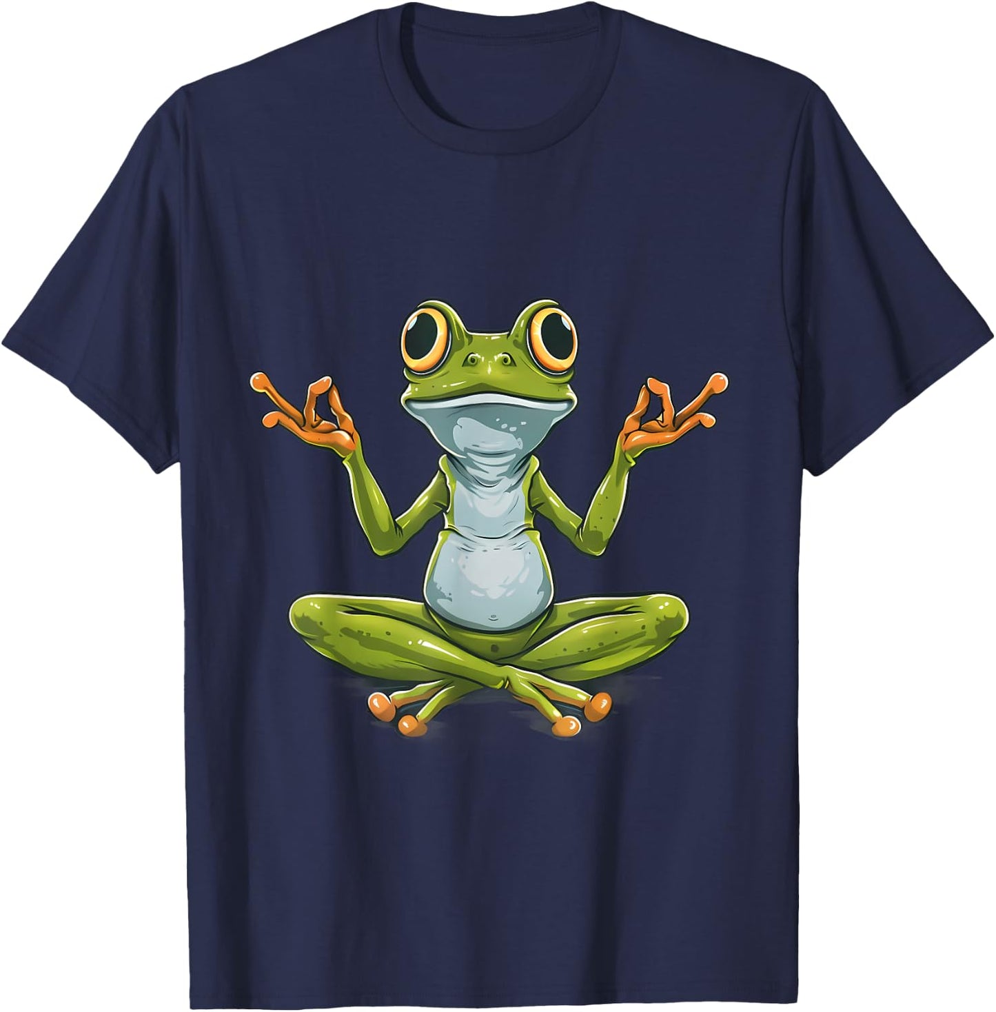 Meditation Frog Toad Spirituality Yoga Zen Buddha Buddhist T-Shirt - T-Shirt | Navy