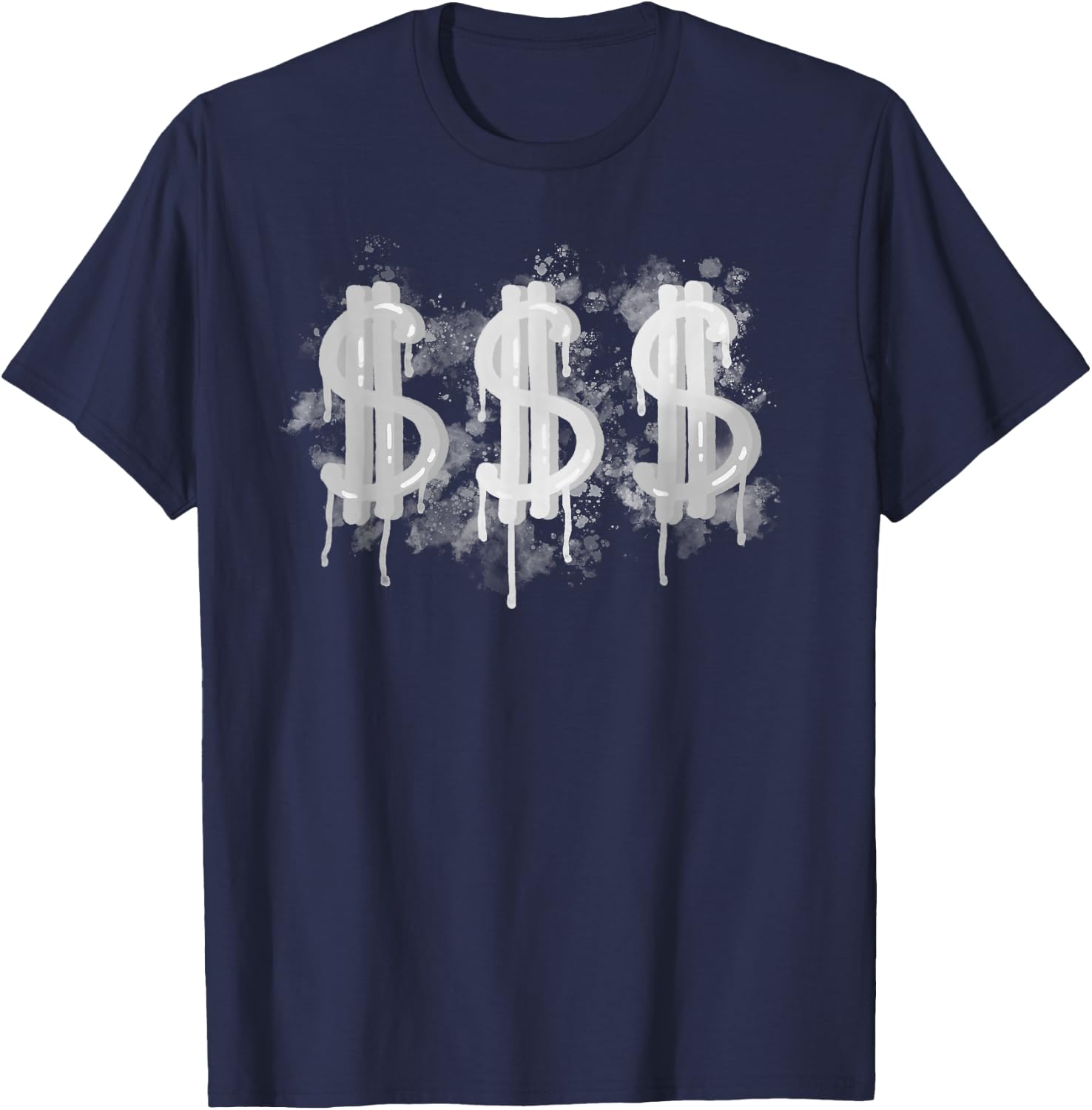 Dollar Sign in Style of Graffiti Sprayer T-Shirt - T-Shirt | Navy