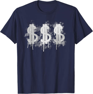 Dollar Sign in Style of Graffiti Sprayer T-Shirt - T-Shirt | Navy