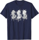 Dollar Sign in Style of Graffiti Sprayer T-Shirt - T-Shirt | Navy
