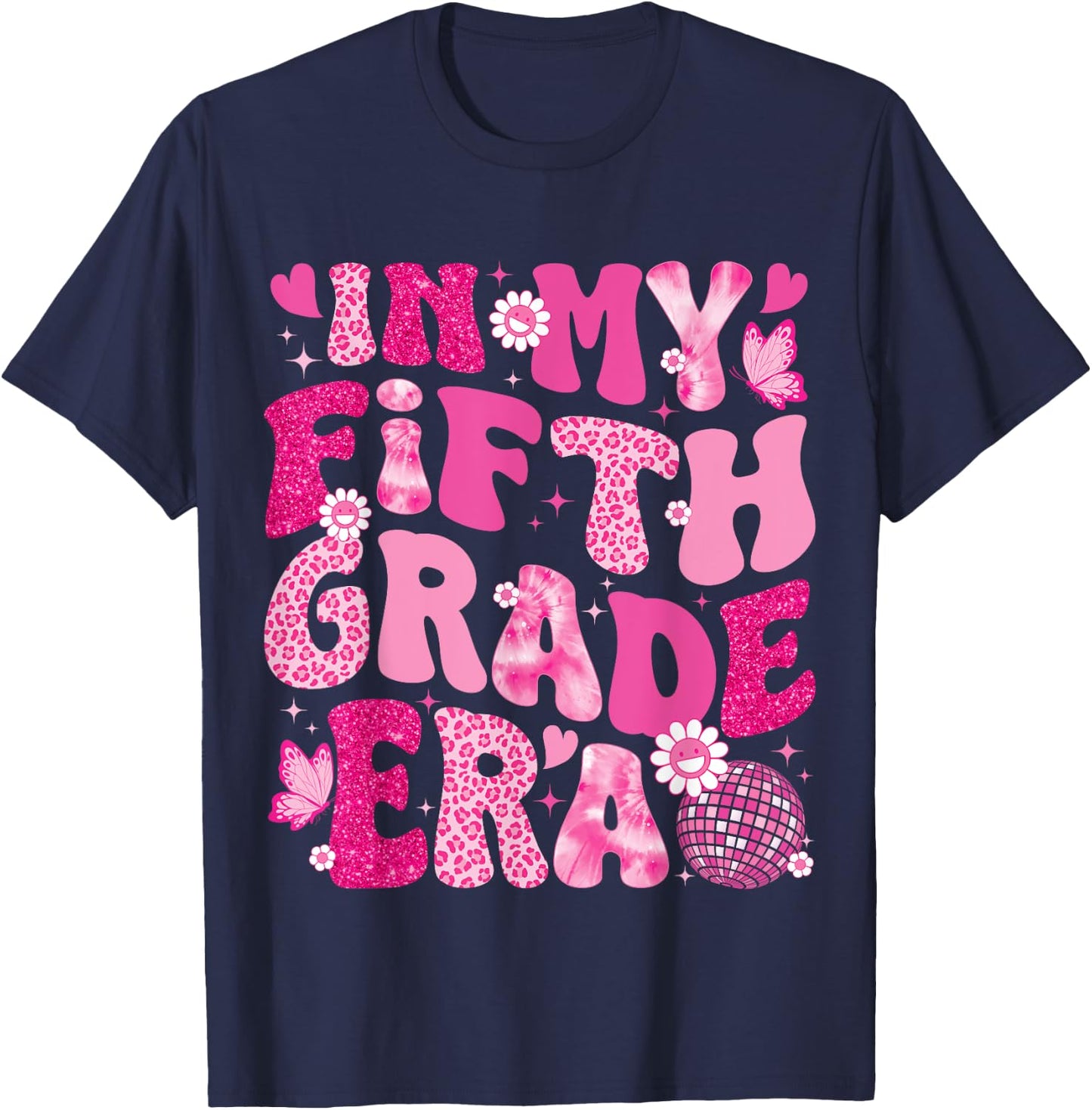 In My Fifth Grade Era Teachers Women Back To School Girls T-Shirt - T-Shirt | Navy