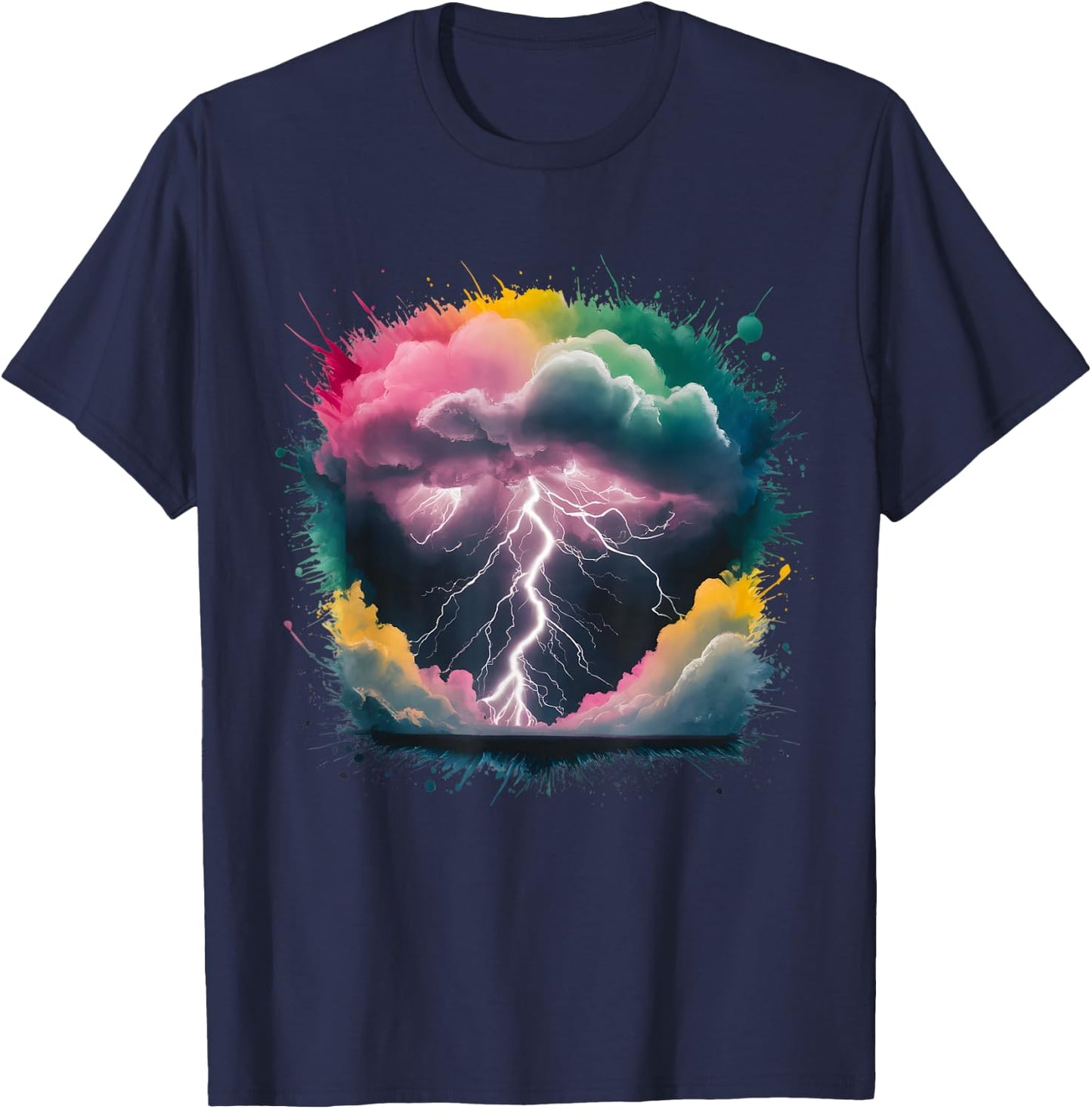 Meteorologist Men Woman Colorful Watercolor Meteorology T-Shirt - T-Shirt | Navy
