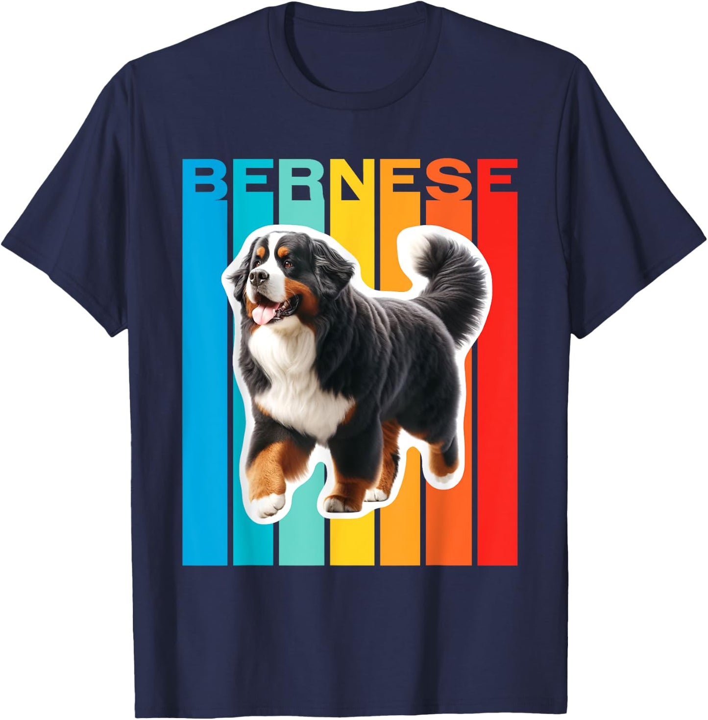 Colorful Bernese Mountain Dog Men Women Kids T-Shirt - T-Shirt | Navy