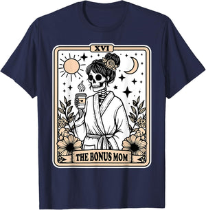 The Bonus Mom Tarot Card Skeleton Stepmom Witchy Vibes T-Shirt - T-Shirt | Navy