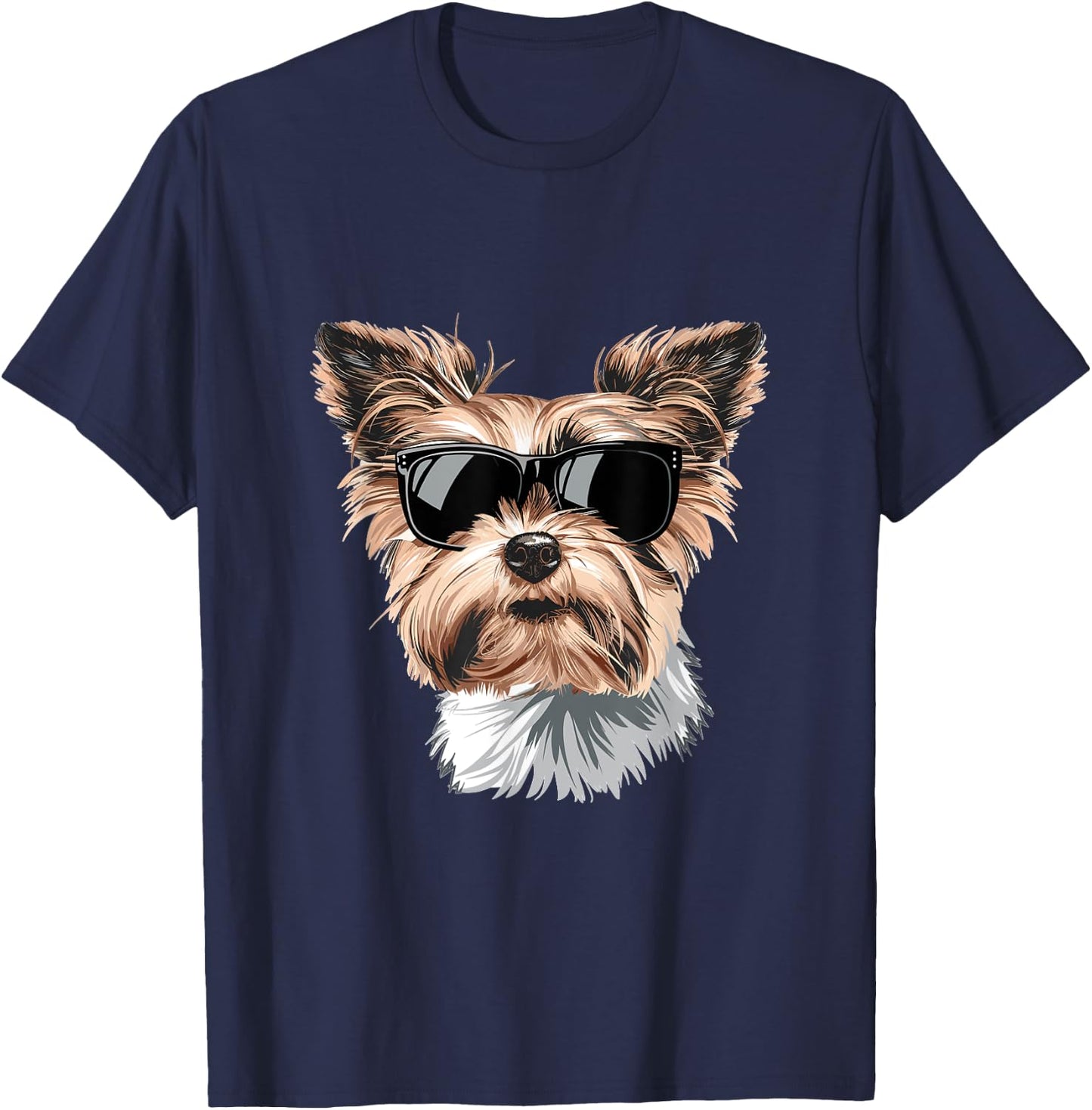 Biewer Terrier Sunglasses Dog Breed Graphic T-Shirt - T-Shirt | Navy