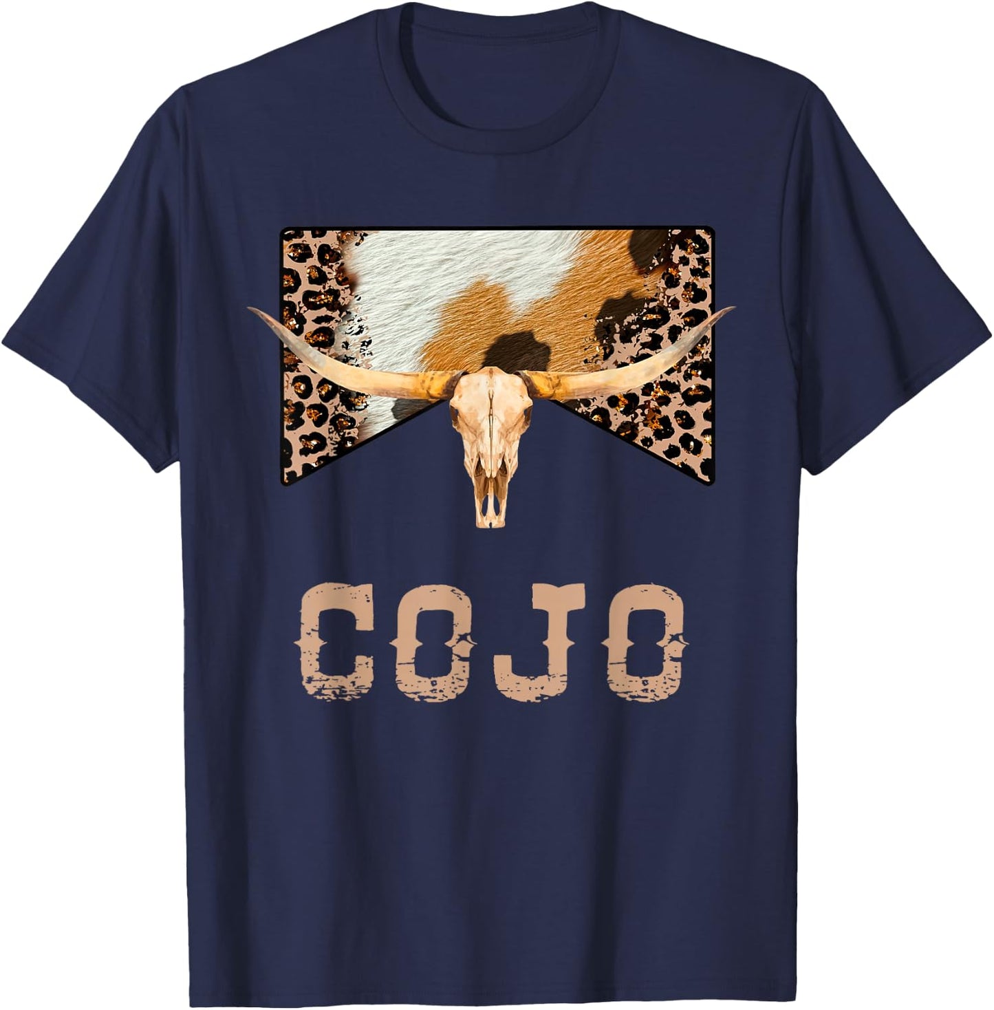 Retro Cojo Johnson Bull Skull Music Country 70s Cowboy Boots T-Shirt - T-Shirt | Navy