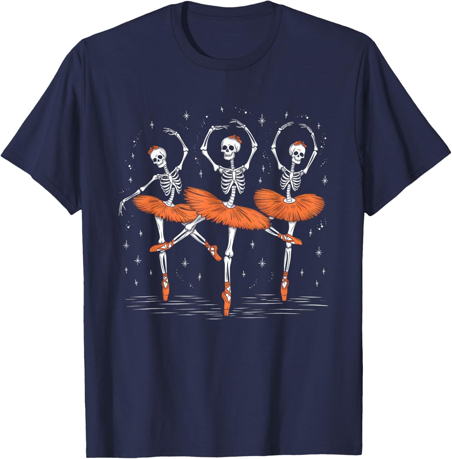 Spooky Ballerina Skeleton Dance Halloween Ballet T-Shirt - T-Shirt | Navy