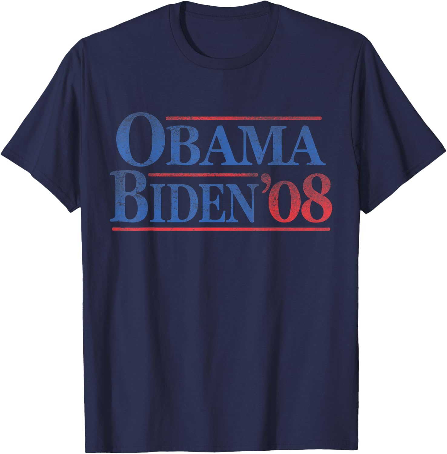 Retro distressed vintage Obama Biden 08 campaign T-Shirt - T-Shirt | Navy