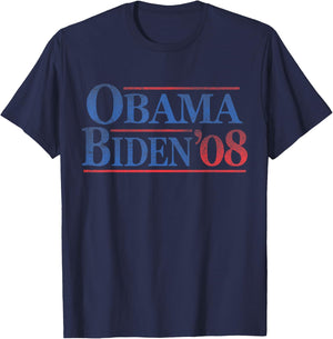 Retro distressed vintage Obama Biden 08 campaign T-Shirt - T-Shirt | Navy