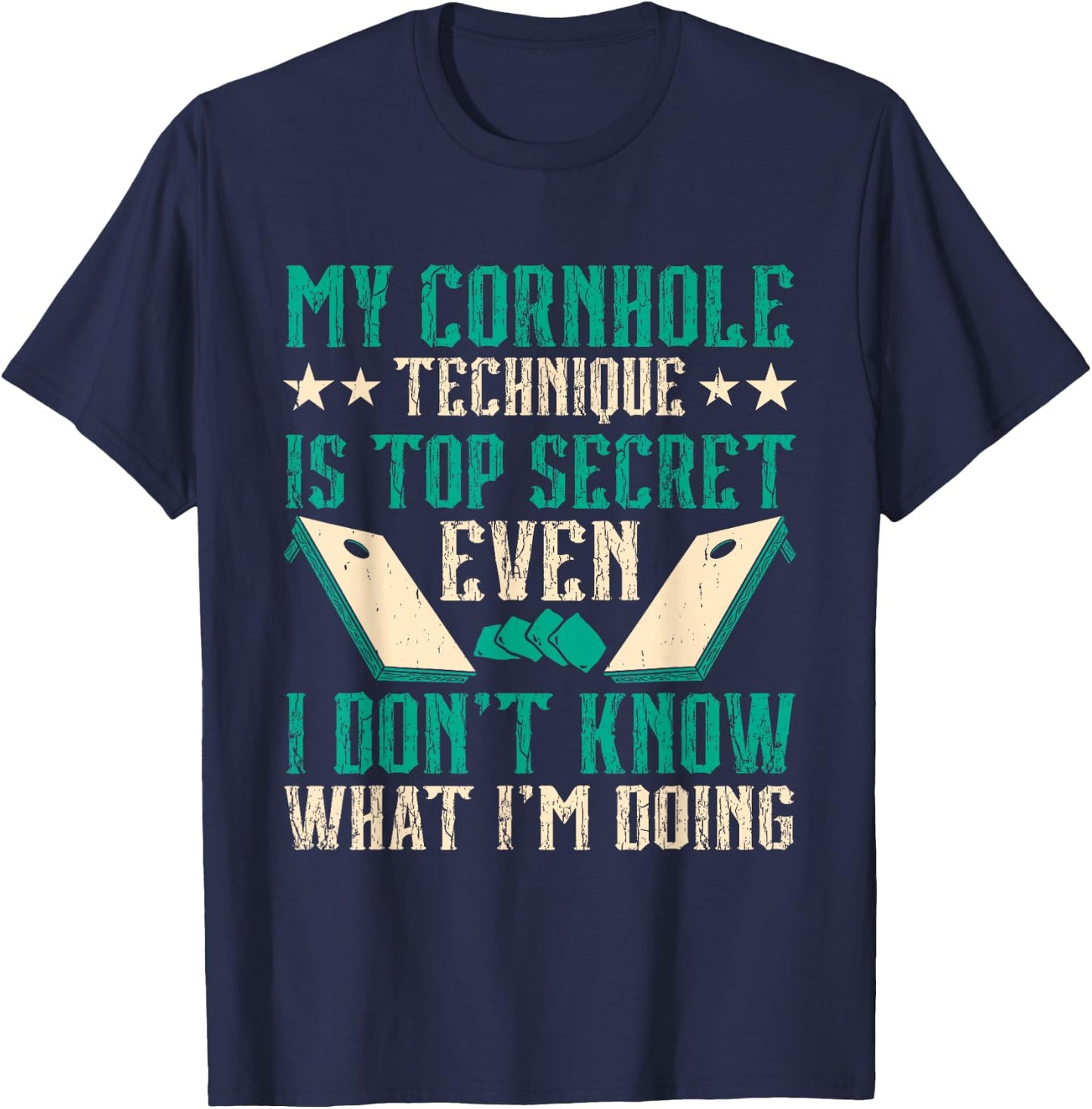 Cornhole Player My Cornhole Technique T-Shirt - T-Shirt | Navy