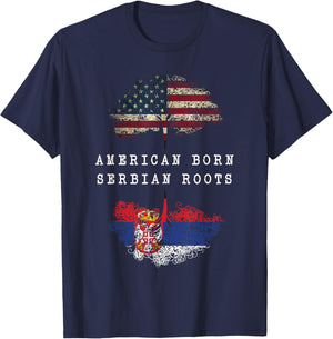 American born, Serbian roots ancestry T-Shirt - T-Shirt | Navy