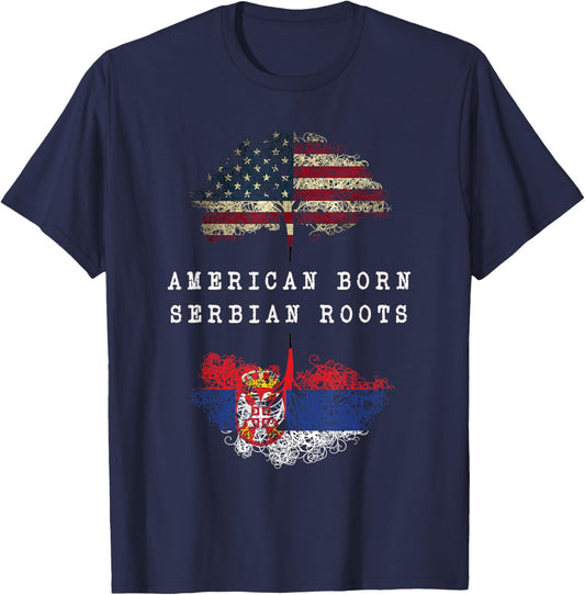 American born, Serbian roots ancestry T-Shirt - T-Shirt | Navy