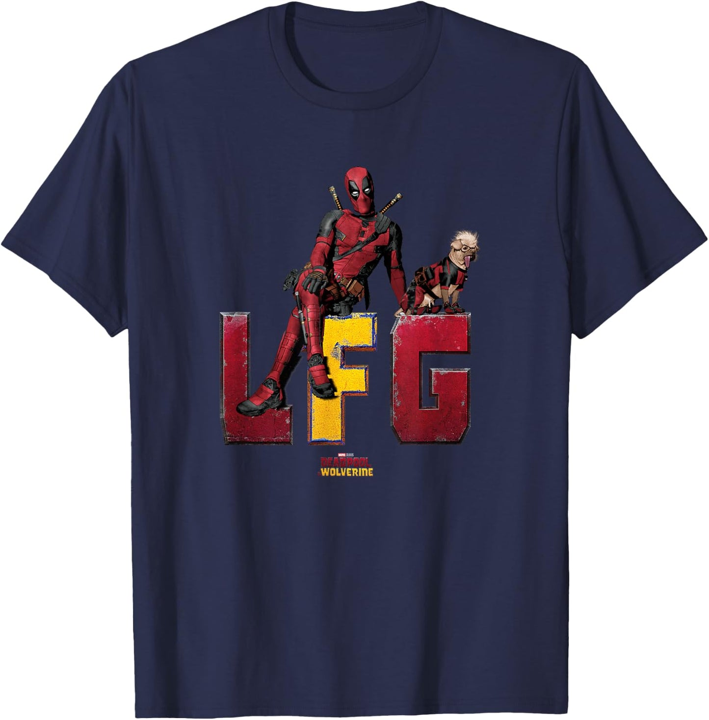 Marvel Deadpool & Wolverine LFG Deadpool & Dogpool Logo T-Shirt - T-Shirt | Navy