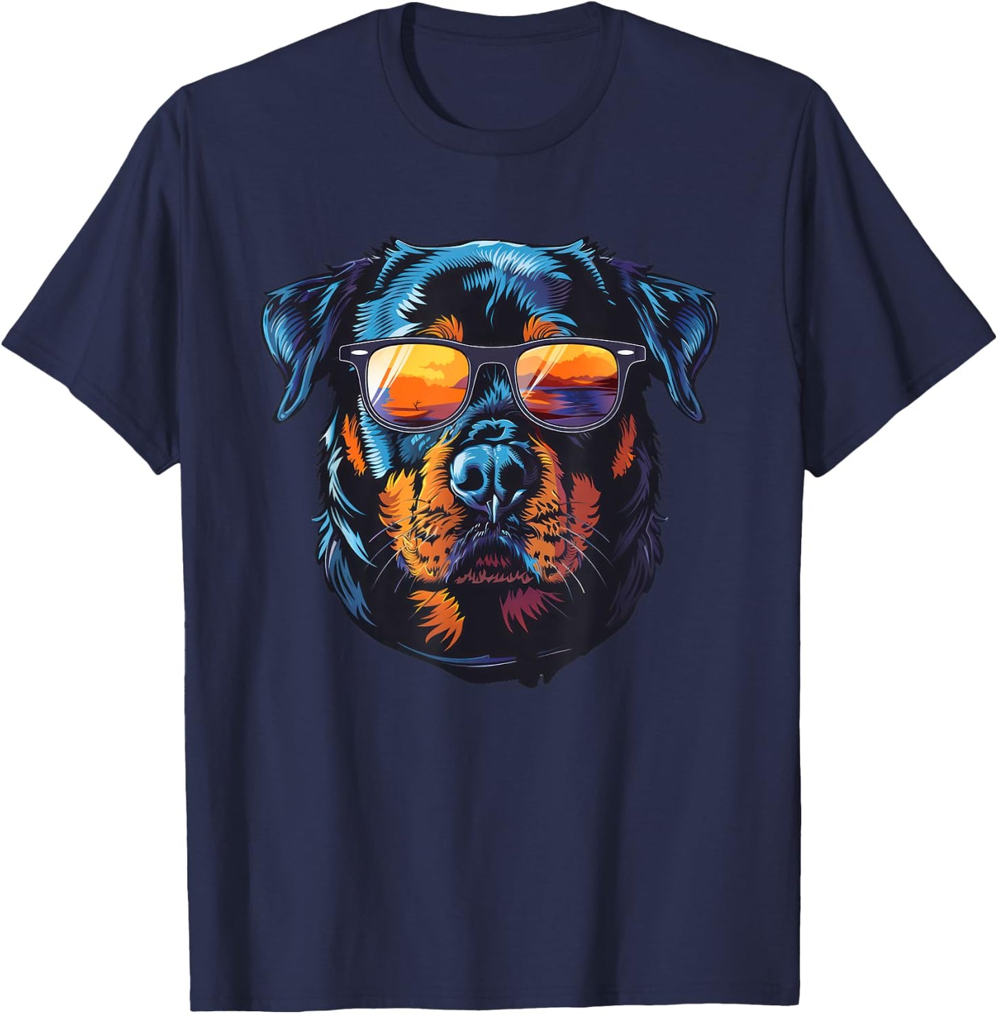 Rottweiler Dog Sunglasses T-Shirt - T-Shirt | Navy