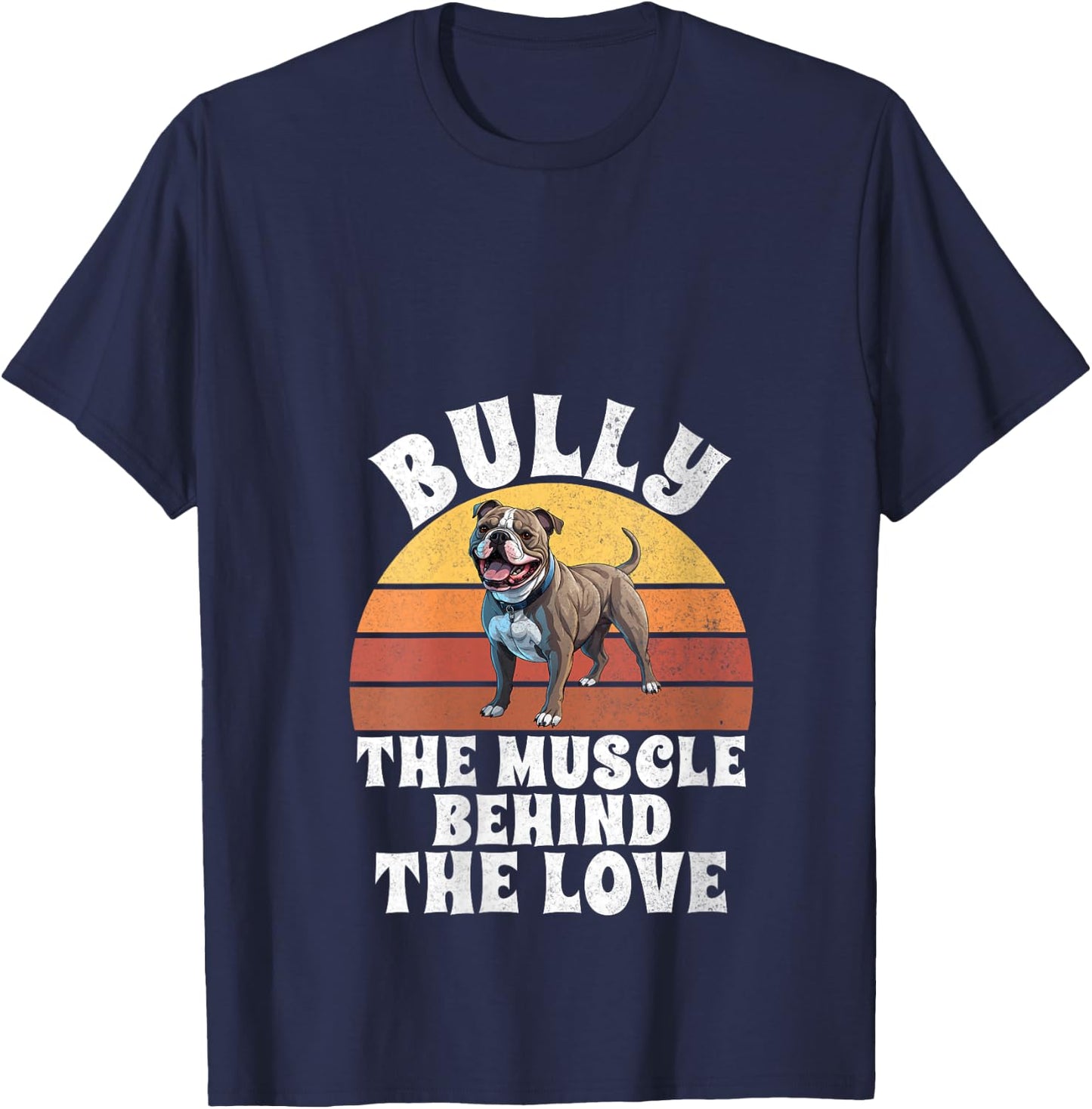 Bully The Muscle Behind the Love American Bully V-Neck T-Shirt - T-Shirt | Navy