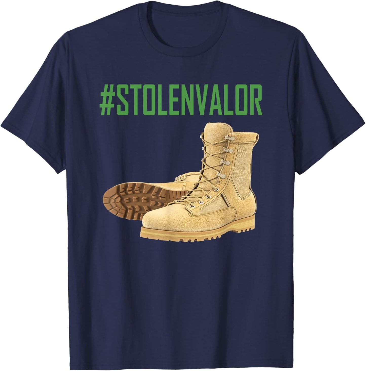 Stolen Valor Military Political Hashtag Shirt ,Women T-Shirt - T-Shirt | Navy