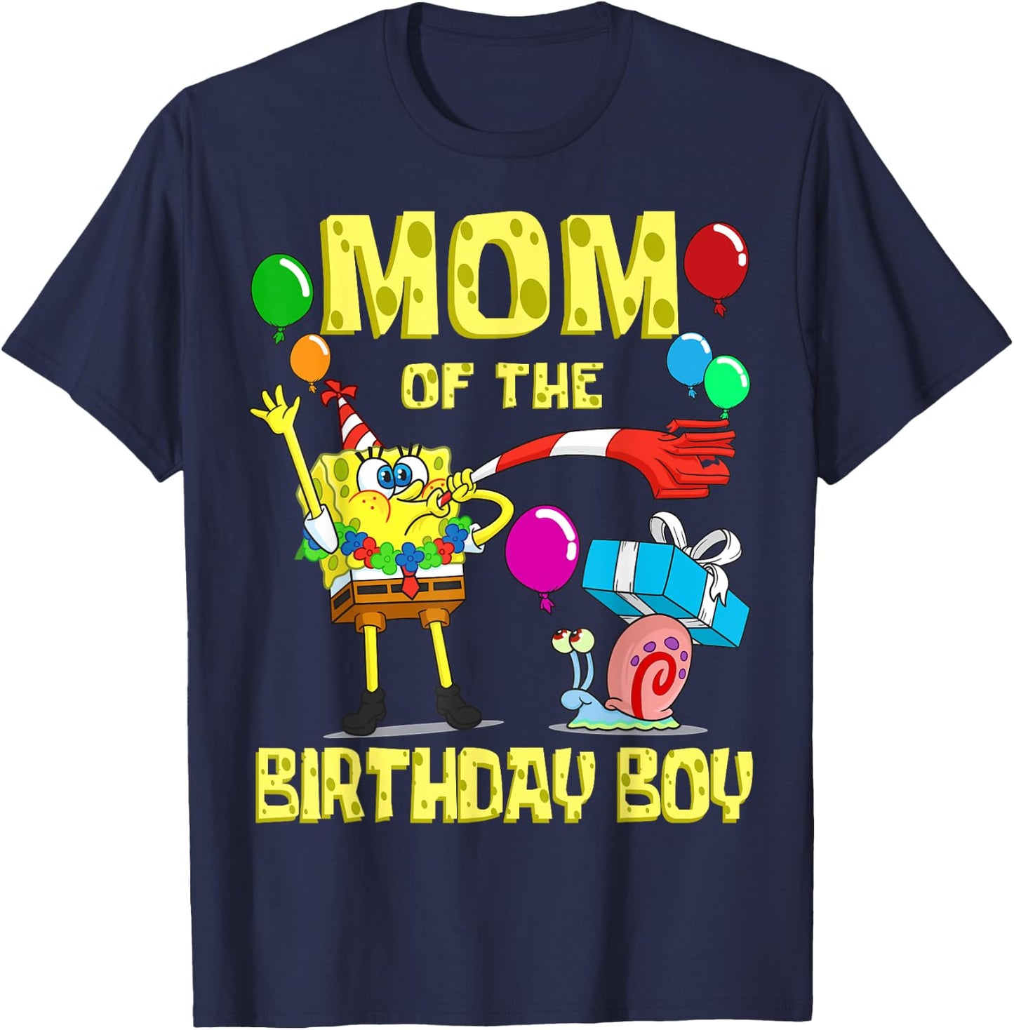 Mademark x SpongeBob SquarePants - SpongeBob Mommy of the Birthday Boy Theme Party T-Shirt - T-Shirt | Navy