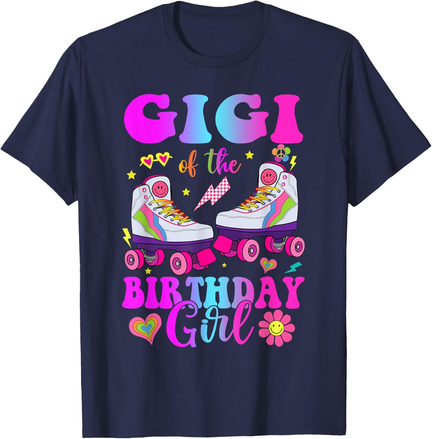 Let's Roll Gigi of the Birthday girl Roller Skate Birthday T-Shirt - T-Shirt | Navy