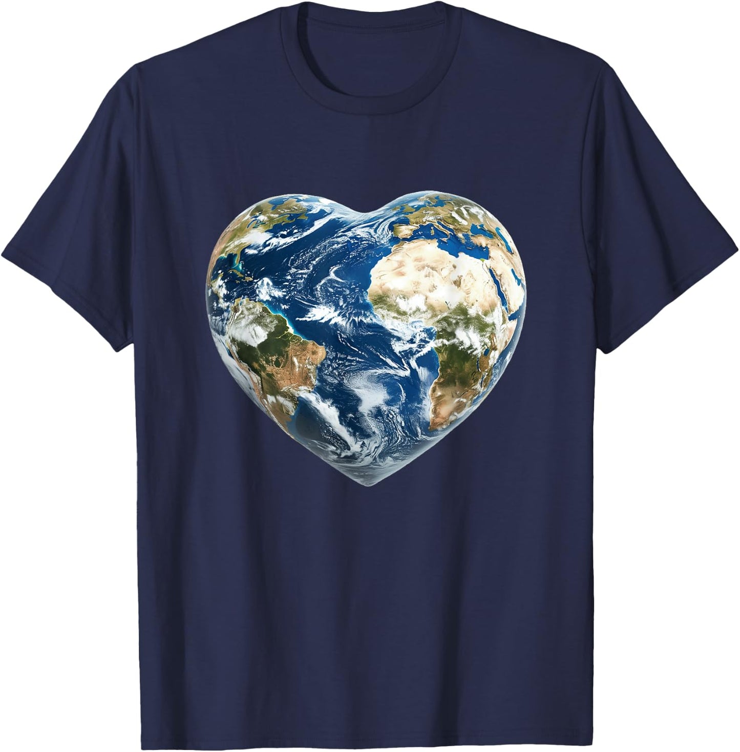 Earth Day World Heart Save the Planet Graphic T-Shirt - T-Shirt | Navy