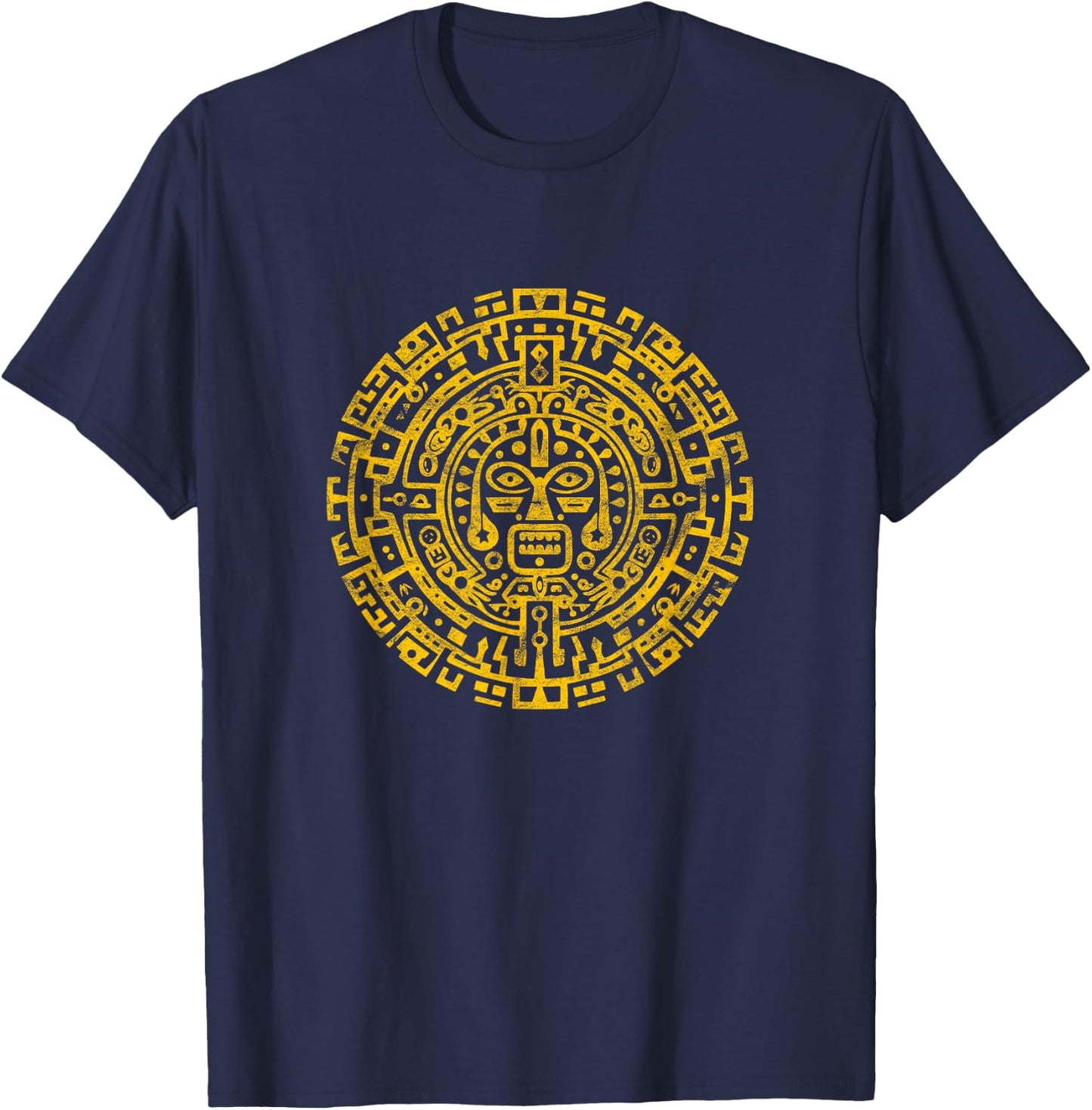 Mayan Sun Symbol Tribal Sun Aztec Native Indian T-Shirt - T-Shirt | Navy