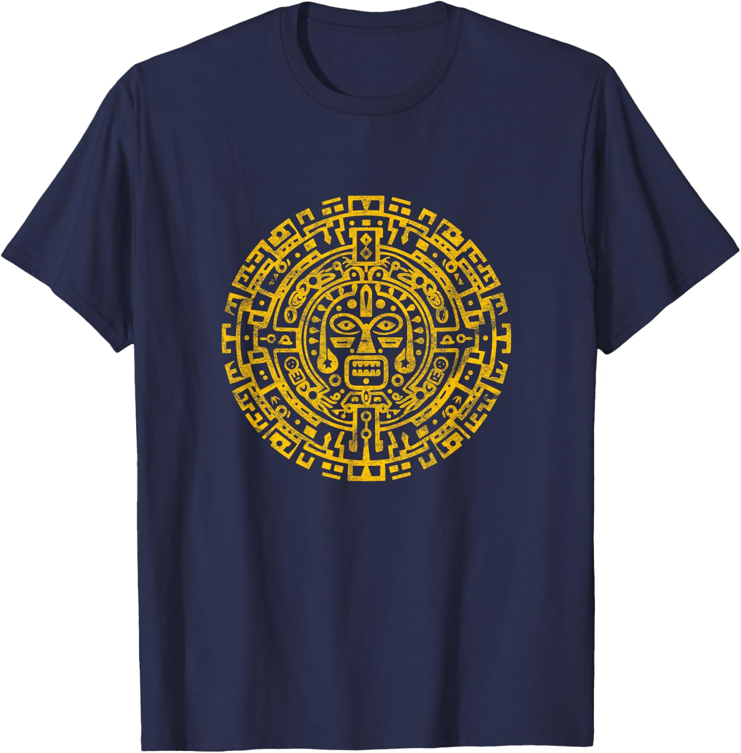 Mayan Sun Symbol Tribal Sun Aztec Native Indian T-Shirt - T-Shirt | Navy