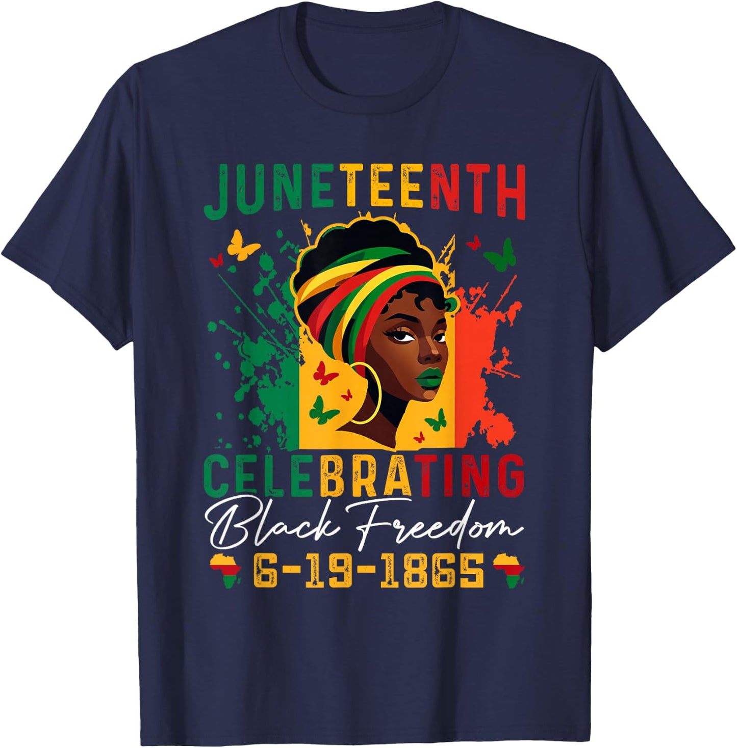Juneteenth Celebrating Black Freedom Juneteenth 1865 T-Shirt - T-Shirt | Navy