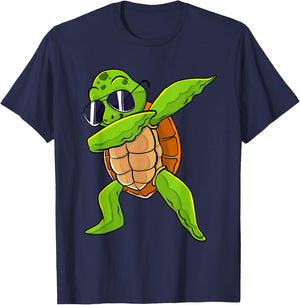 Dabbing Sea Turtle Animal Lover Save The Turtles T-Shirt - T-Shirt | Navy
