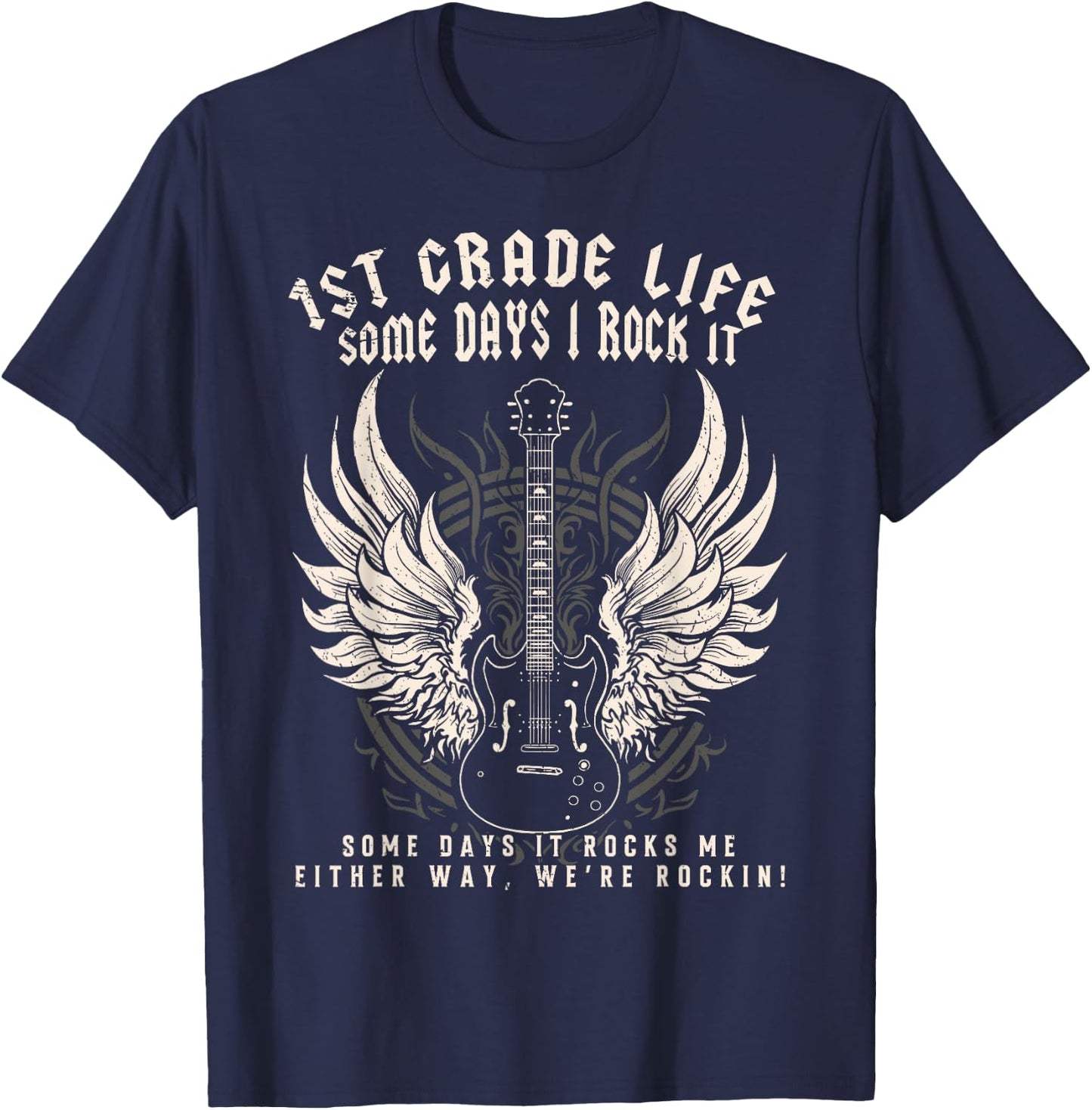 1st Grade Teacher Some Days I Rock It Middle School Teacher Women Kids T-Shirt - T-Shirt | Navy
