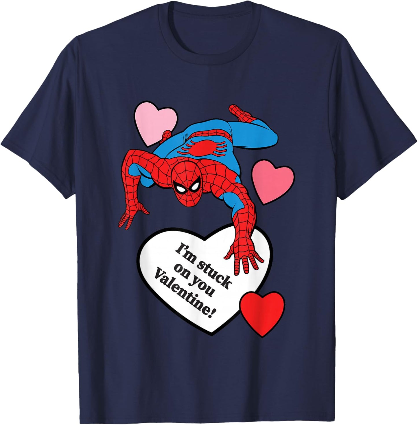 Marvel Spider-Man Valentine's Day I'm Stuck On You Couples T-Shirt - T-Shirt | Navy