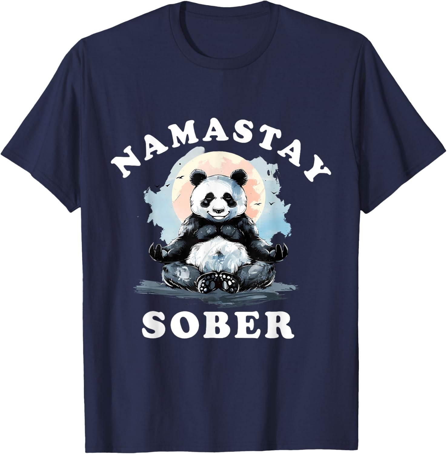 Bear Namastay Sober NA AA Alcoholics Anonymous Mediation T-Shirt - T-Shirt | Navy
