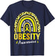 In March We Wear Yellow for Obesity Awareness T-Shirt - T-Shirt | Navy