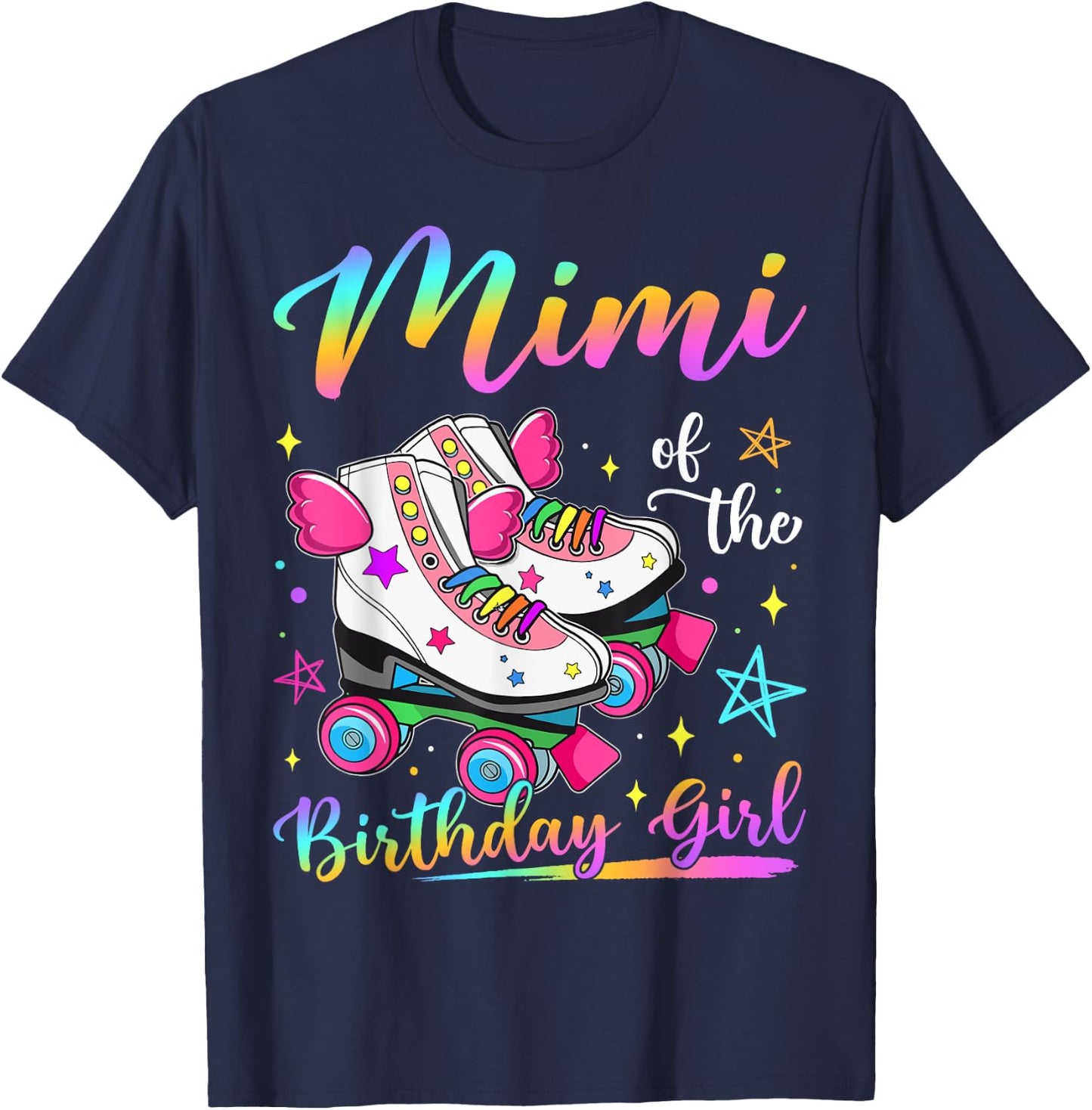 Mimi Of The Birthday Girl Rolling Skate Family Matching T-Shirt - T-Shirt | Navy