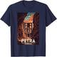 Petra Jordan Retro Vintage Travel Souvenir , Small, Black T-Shirt - T-Shirt | Navy
