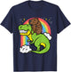 Kids Capybara Riding Trex Dino Cute Capy Rodent Toddler Boys Kids T-Shirt - T-Shirt | Navy