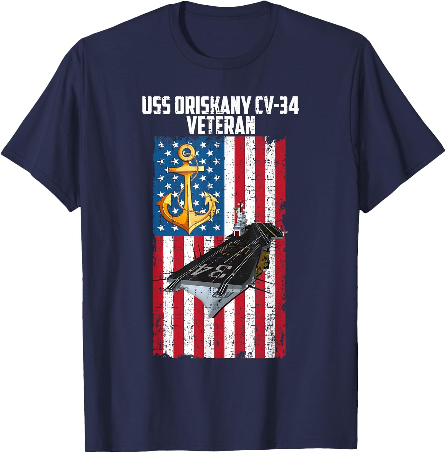 USS Oriskany CV-34 Aircraft Carrier Veteran Day Father's Day T-Shirt - T-Shirt | Navy