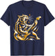 Rock and Roll Cat Electric Guitar T-Shirt - T-Shirt | Navy