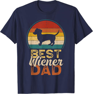 Best Wiener Dad, Father's Day, Dachshund Daddy T-Shirt - T-Shirt | Navy