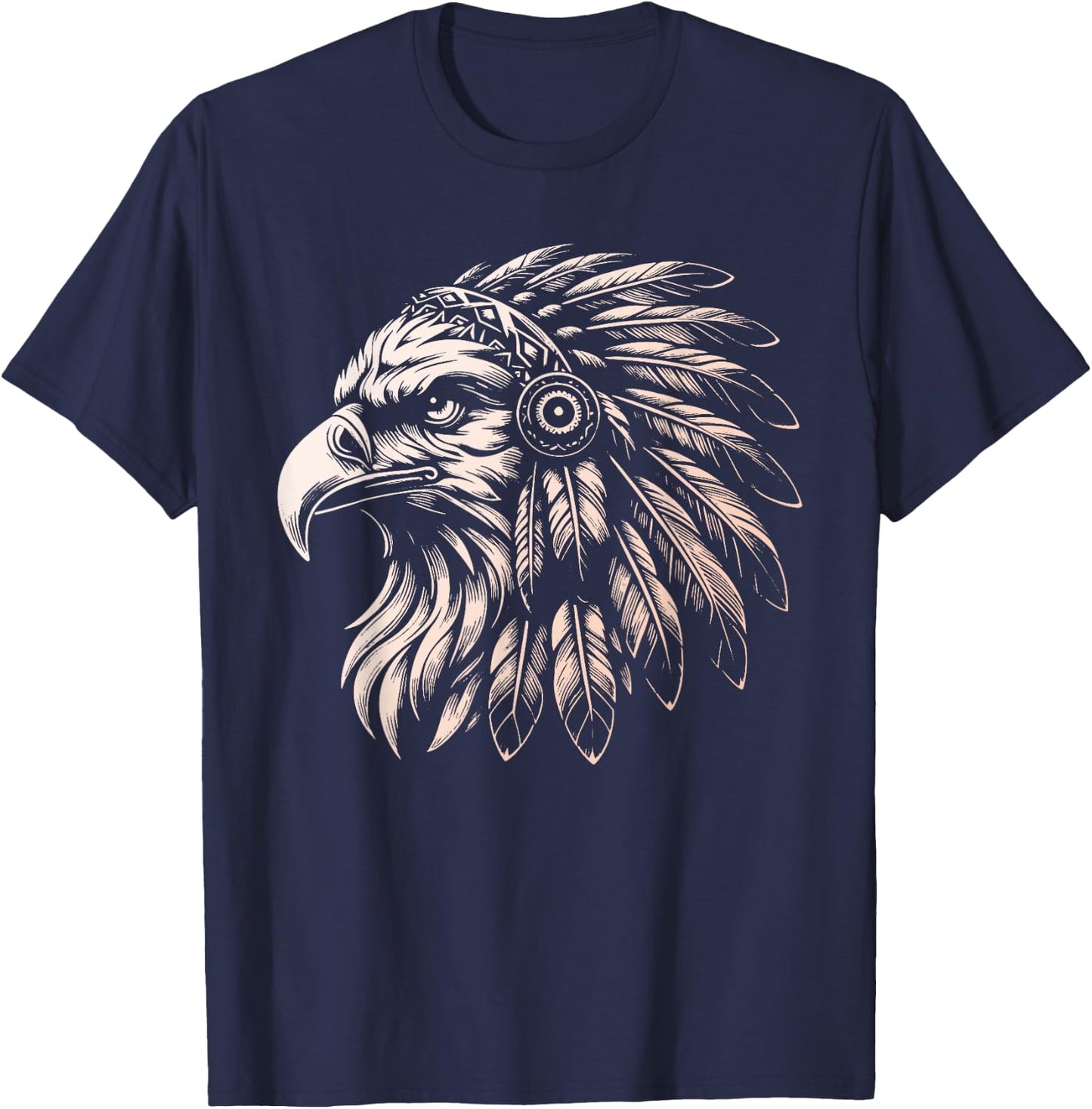 Native American Indian Day Pride Indigenous Cherokee Eagle T-Shirt - T-Shirt | Navy