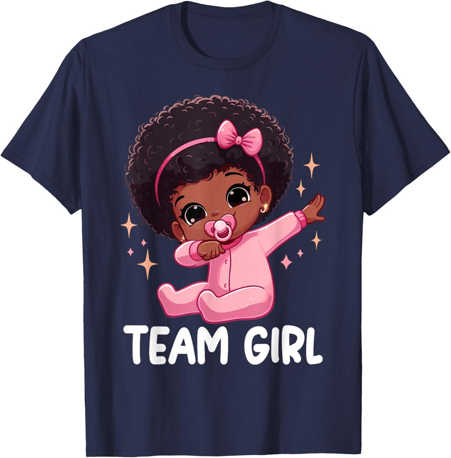 Team Girl Baby Announcement Gender Reveal Party T-Shirt - T-Shirt | Navy